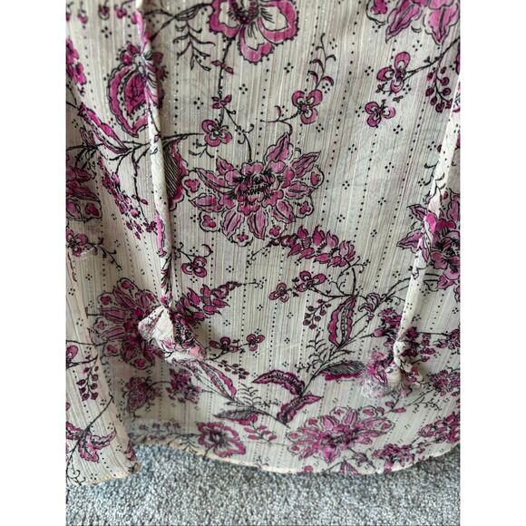 NWOT MISA Basia Siena Pink Paisley Floral Chiffon Flutter Sleeve Top, XS $210 B1 - Picture 5 of 10
